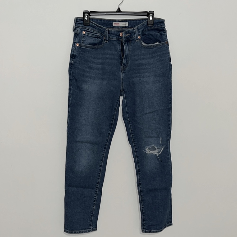 Signature by Levi Strauss Women's Boyfriend Jeans - Dark Blue